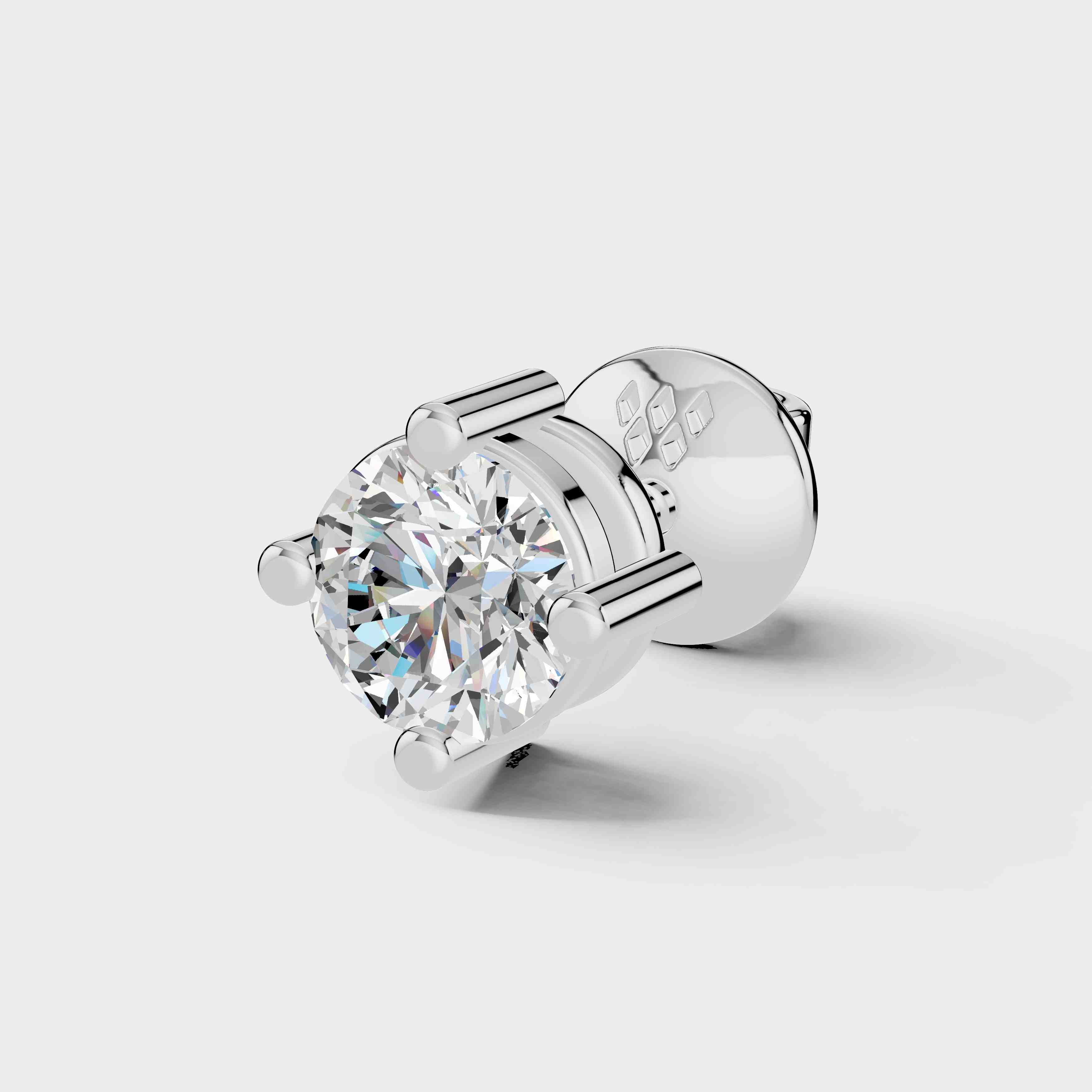 Round Diamond Four-Prong Stud Earring